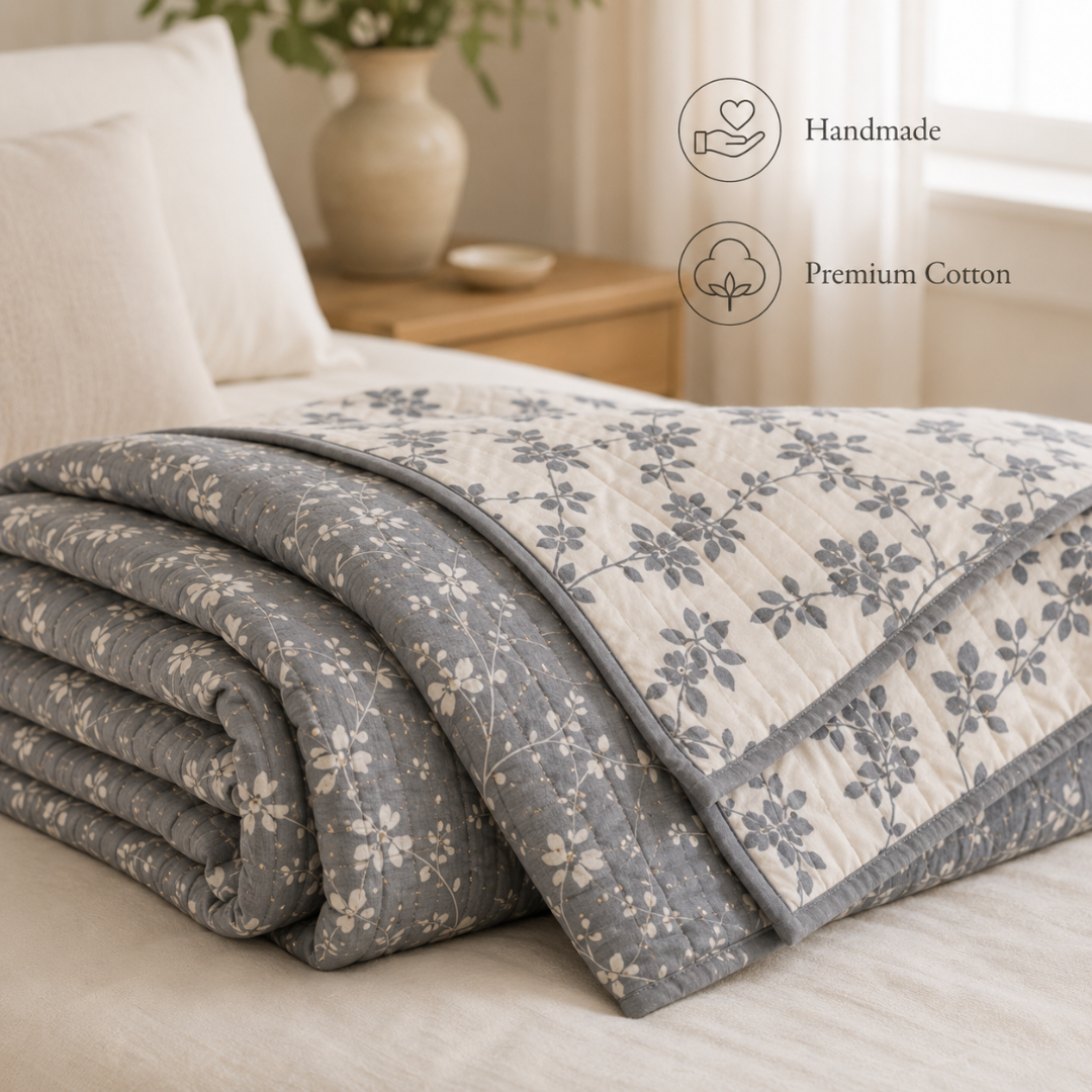 Reversible floral quilt