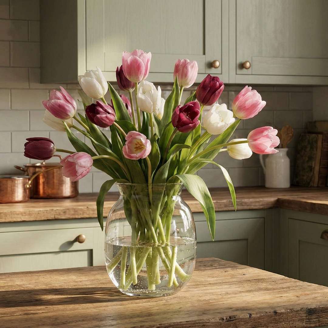 Artificial tulip arrangement