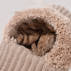 Fleece-lined knit hood