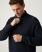 Ribbed zip-neck sweater