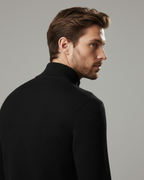 Ribbed zip-neck sweater