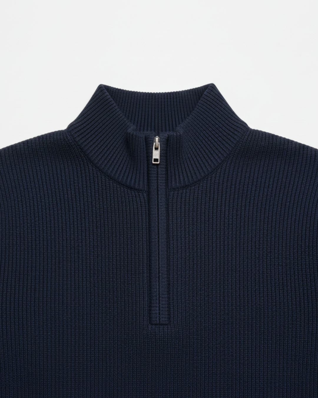 Ribbed zip-neck sweater