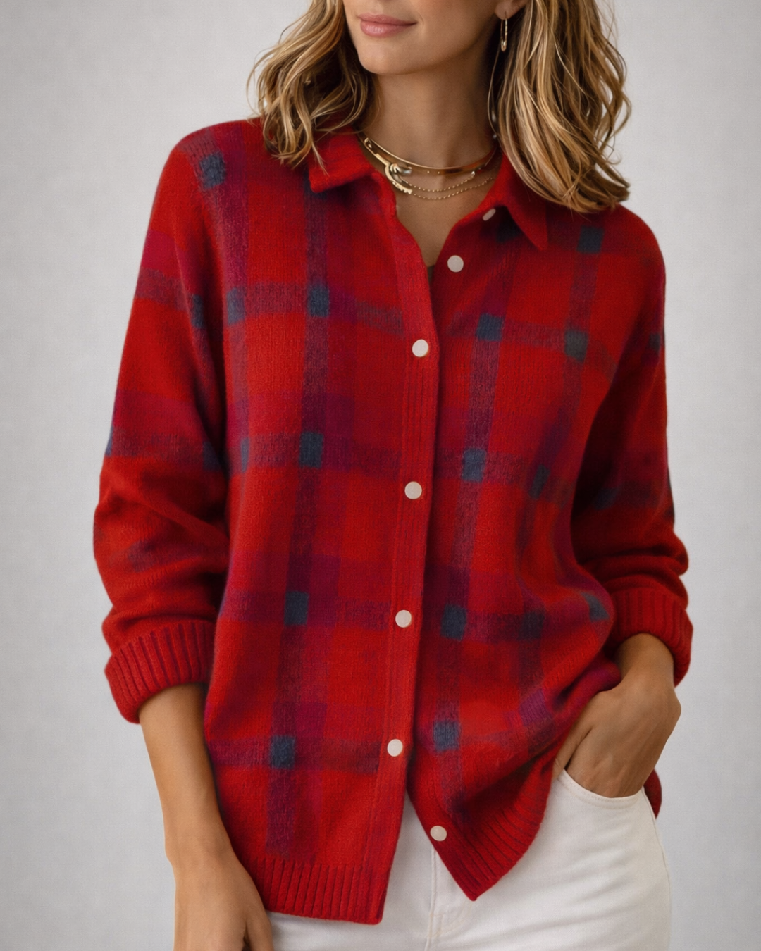 Plaid Knit Shirt
