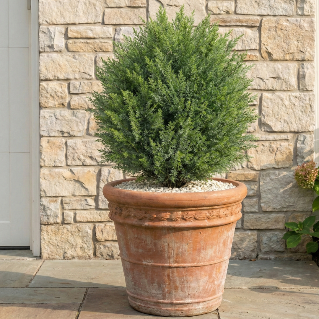 Artificial cedar topiary tree