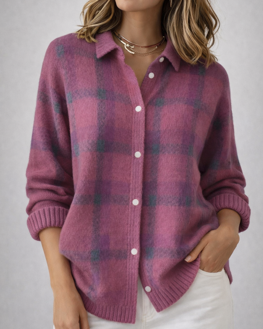 Plaid Knit Shirt