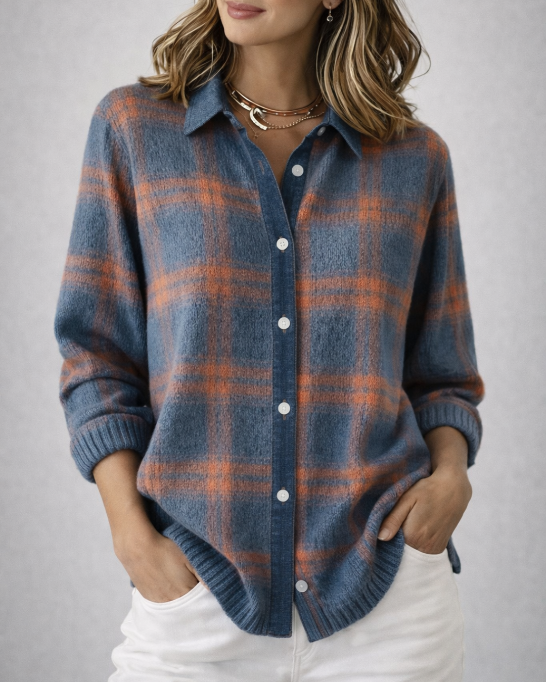Plaid Knit Shirt