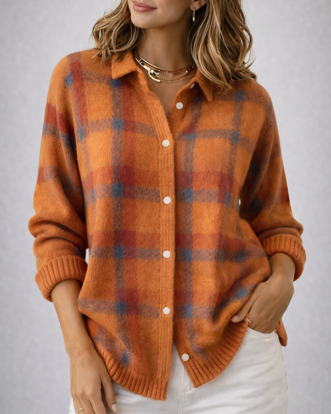 Plaid Knit Shirt