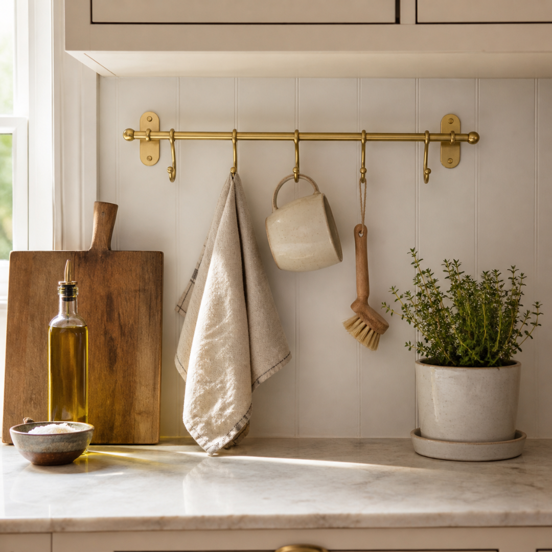 Antiqued metal wall hooks