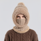 Fleece-lined knit hood