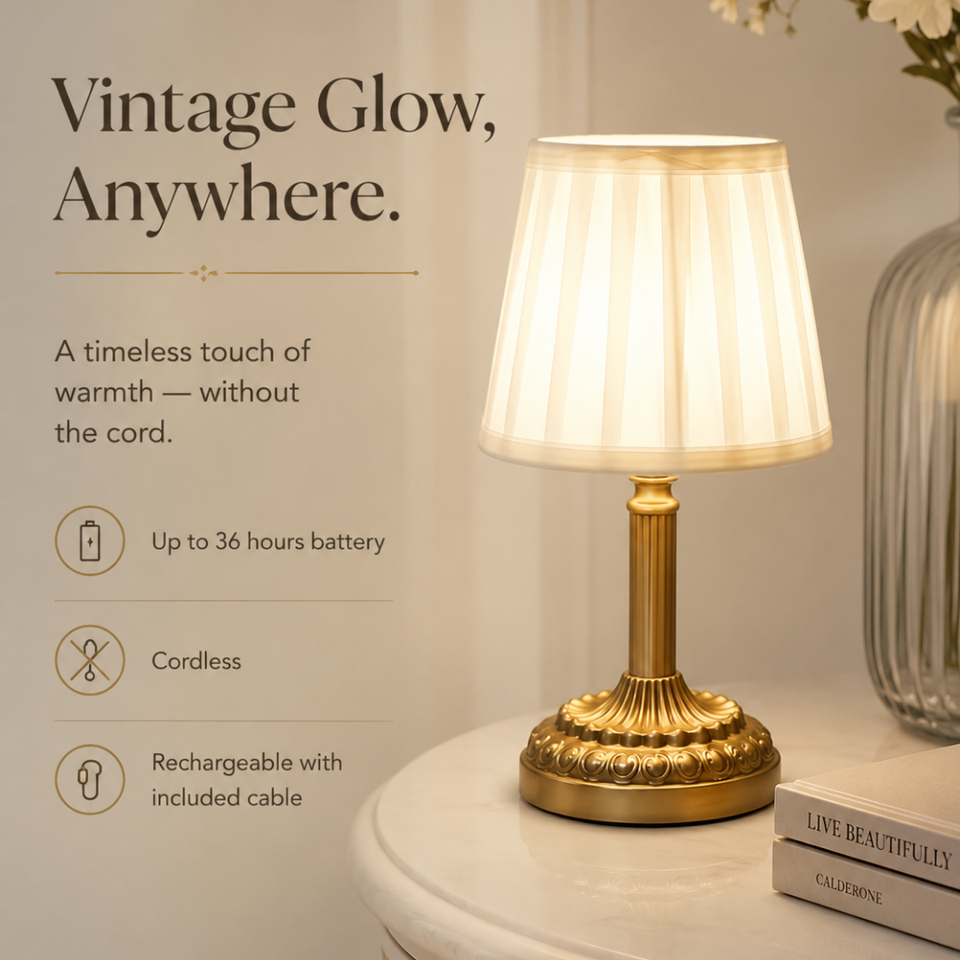 Vintage Pleated Table Lamp